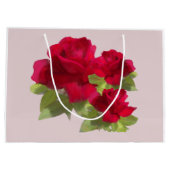 Waterverf florale rozen Gift Bag Groot Cadeauzakje (Achterkant)