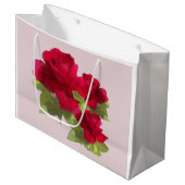 Waterverf florale rozen Gift Bag Groot Cadeauzakje (Voorkant Gekanteld)