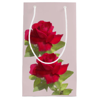 Waterverf florale rozen Gift Bag Klein Cadeauzakje