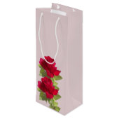 Waterverf florale rozen Gift Bag Wijn Cadeautas (Achterkant Gekanteld)