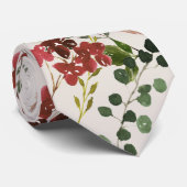 waterverf florale rustige botanische bruiloft stropdas (Opgerold)