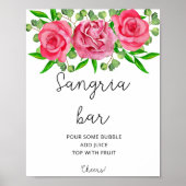 Waterverf florale sangria bar poster (Voorkant)