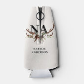 Waterverf florale stag antlers herfst rustige flesjeskoeler (Achterkant)