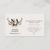 Waterverf florale stag antlers herfst rustige   visitekaartje (Achterkant)