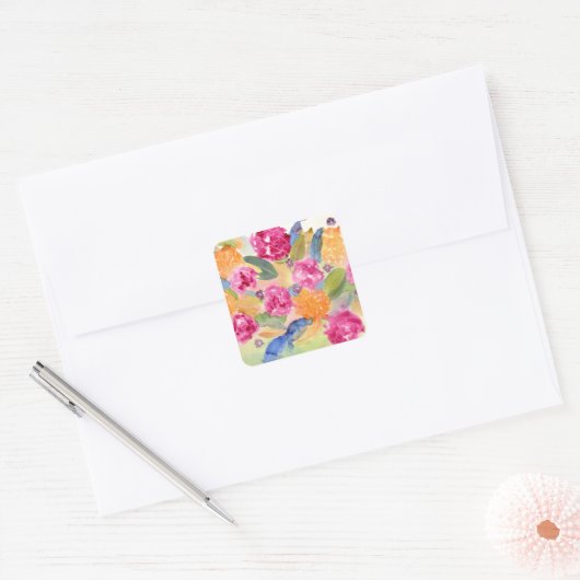 waterverf florale sticker (Envelop)
