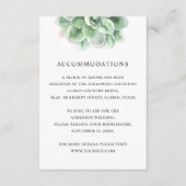 Waterverf florale succulente trouwaccommodatie informatiekaartje (Voorkant)