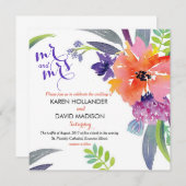 waterverf florale trouwuitnodiging kaart (Voorkant / Achterkant)