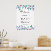 Waterverf florale tuin baby shower welkom poster (Keuken)