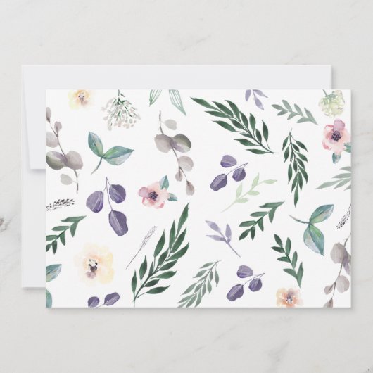 Waterverf florale uitnodiging (Achterkant)