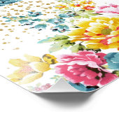 waterverf florale verf en goudconfetti kunst. foto afdruk (Hoek)