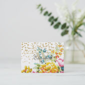 waterverf florale verf en goudconfetti kunst. visitekaartje (Staand voorkant)