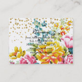 waterverf florale verf en goudconfetti kunst. visitekaartje (Achterkant)