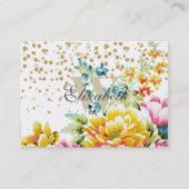 waterverf florale verf en goudconfetti kunst. visitekaartje (Voorkant)