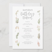 Waterverf florale verjaardagsweekroute (Voorkant)