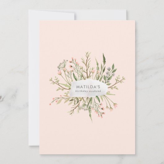 Waterverf florale verjaardagsweekroute (Achterkant)