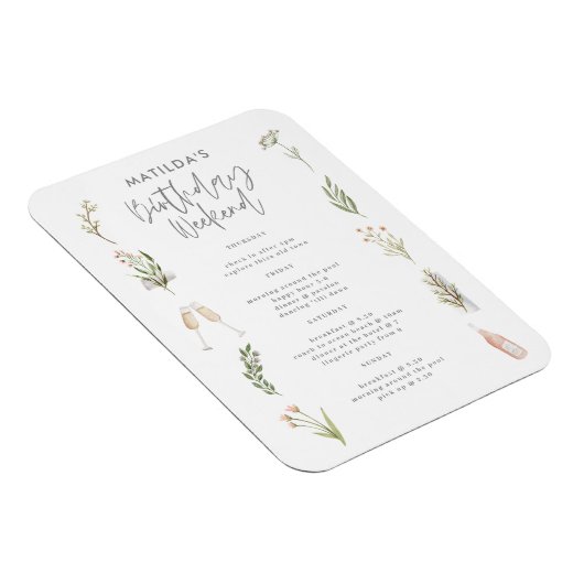 Waterverf florale verjaardagsweekroute magneet (Rechterzijde)