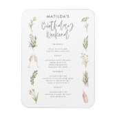 Waterverf florale verjaardagsweekroute magneet (Verticaal)