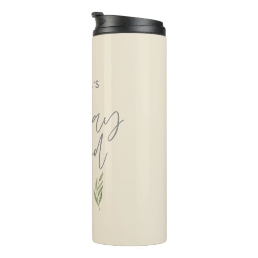 Waterverf florale verjaardagweekend  thermosbeker (Geroteerd rechts)