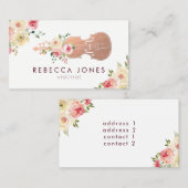 waterverf florale violist visitekaartje (Voorkant / Achterkant)