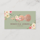 waterverf florale violist visitekaartje (Voorkant)