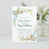 Waterverf florale vogels kaart (Staand voorkant)