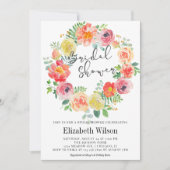 Waterverf florale vrijgezellenfeest kaart (Voorkant)