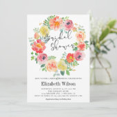 Waterverf florale vrijgezellenfeest kaart (Staand voorkant)