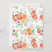 Waterverf florale vrijgezellenfeest kaart (Achterkant)