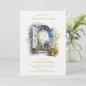 Waterverf florale vrijgezellenfeest kaart (Staand voorkant)