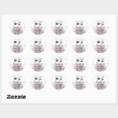 Waterverf florale wink lash ronde sticker (Vel)