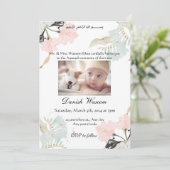 Waterverf floralen Aqeeqah ceremonie Kaart (Staand voorkant)