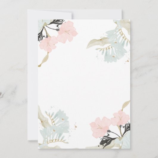 Waterverf floralen Aqeeqah ceremonie Kaart (Achterkant)