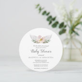 Waterverf Florals Angel Wings Baby shower Kaart (Staand voorkant)