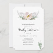 Waterverf Florals Angel Wings Baby shower Kaart (Voorkant)