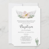 Waterverf Florals Angel Wings Baptisme Kaart (Voorkant)