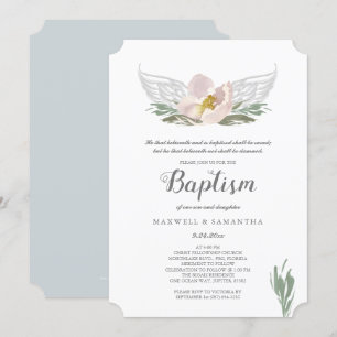 Waterverf Florals Angel Wings Baptisme Kaart
