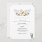 Waterverf Florals Angel Wings Baptisme Kaart (Voorkant)