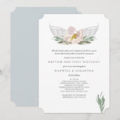 Waterverf Florals Angel Wings Baptisme Kaart (Voorkant / Achterkant)