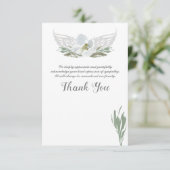 Waterverf Florals Angel Wings Hartelijk dank Kaart (Staand voorkant)