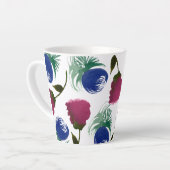 Waterverf Florals Blue Burgundy Greenery Paint Latte Mok (Linkerhoek)