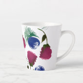 Waterverf Florals Blue Burgundy Greenery Paint Latte Mok (Rechts)