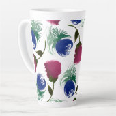 Waterverf Florals Blue Burgundy Greenery Paint Latte Mok (Linkerhoek)