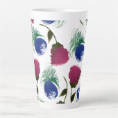 Waterverf Florals Blue Burgundy Greenery Paint Latte Mok (Voorkant)
