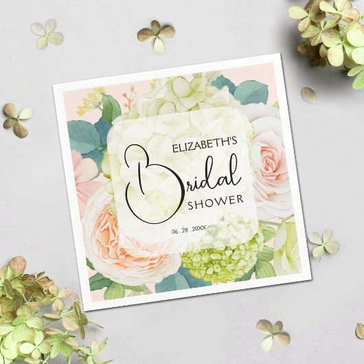 Waterverf Florals Blush Pink Vrijgezellenfeest Servet