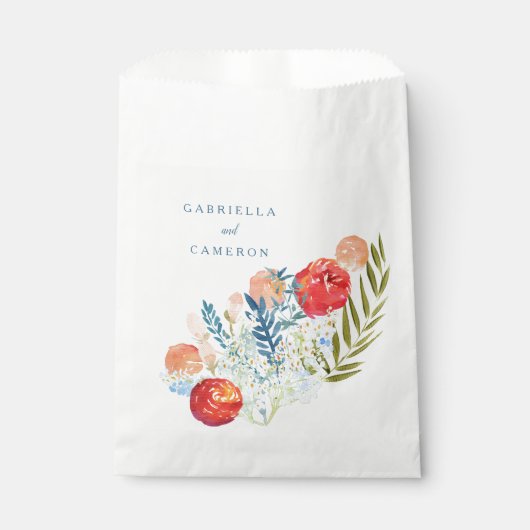  Waterverf Florals Boho Garden Wedding Bedankzakje (Voorkant)