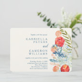  Waterverf Florals Boho Garden Wedding Kaart (Staand voorkant)