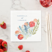  Waterverf Florals Boho Garden Wedding Servet (Insitu)