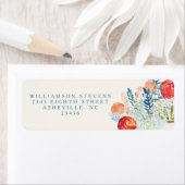 Waterverf Florals Boho Wedding Address Etiket (Insitu)