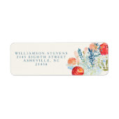 Waterverf Florals Boho Wedding Address Etiket (Voorkant)
