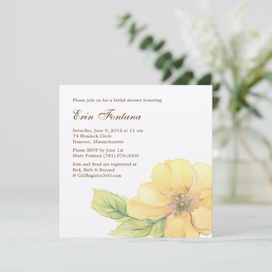 Waterverf Florals Bridal Shower Kaart (Staand voorkant)